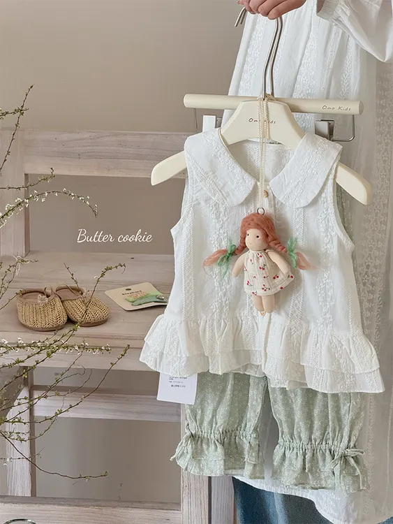 SY-68030-68051儿童时尚洋气提花无袖娃娃衫+防蚊裤套装（夏款）