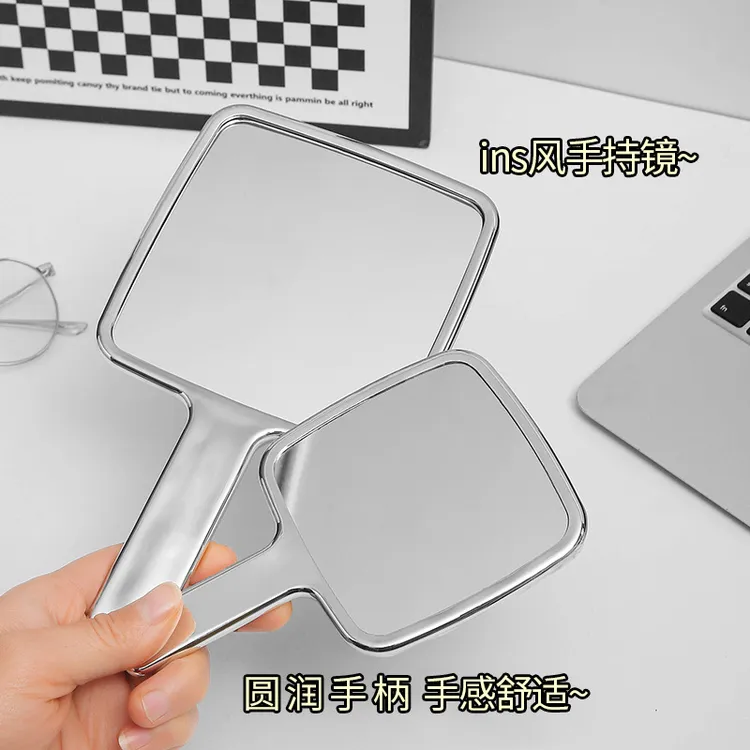 高级感便携手持化妆镜ins风手持学生手柄镜学生宿舍镜子手持镜女