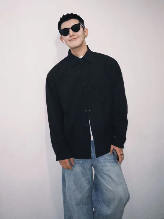 25ss提花纯棉宽松韩系长袖时尚衬衫