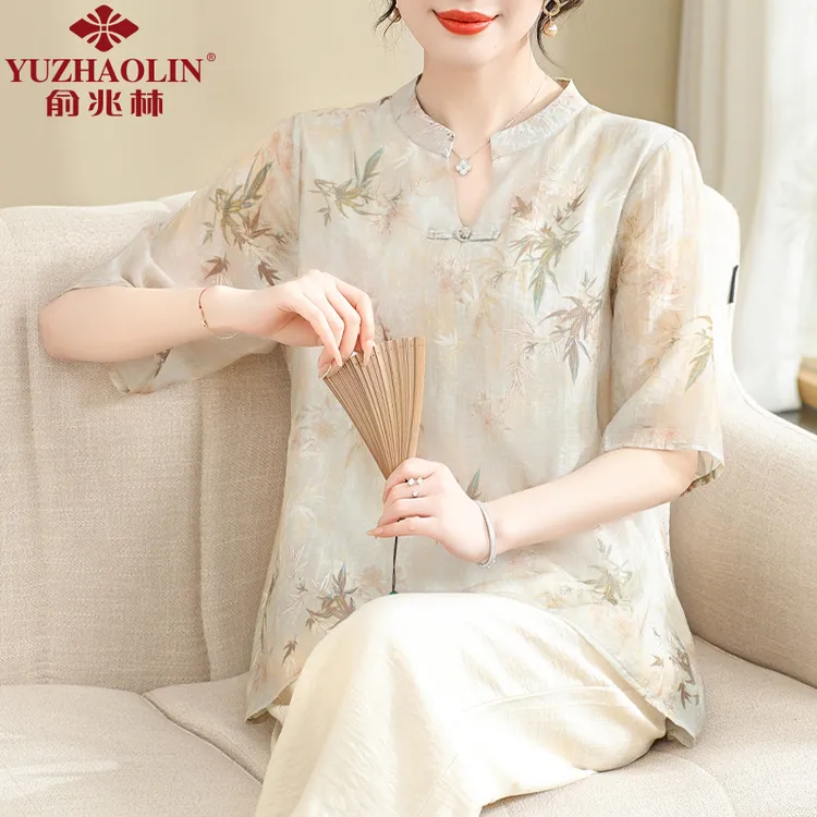 【俞兆林】夏季中老年女装国风印花夏衫宽松女装复古中式