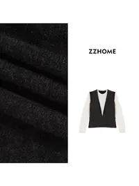 ZOZO HOME ｜非常规基础假两件叠穿精织上衣q171948p