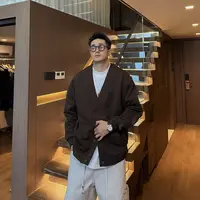 XDZZ二狗25ss秋季简约廓形重磅休闲宽松拼接纯棉开衫外套Y7229