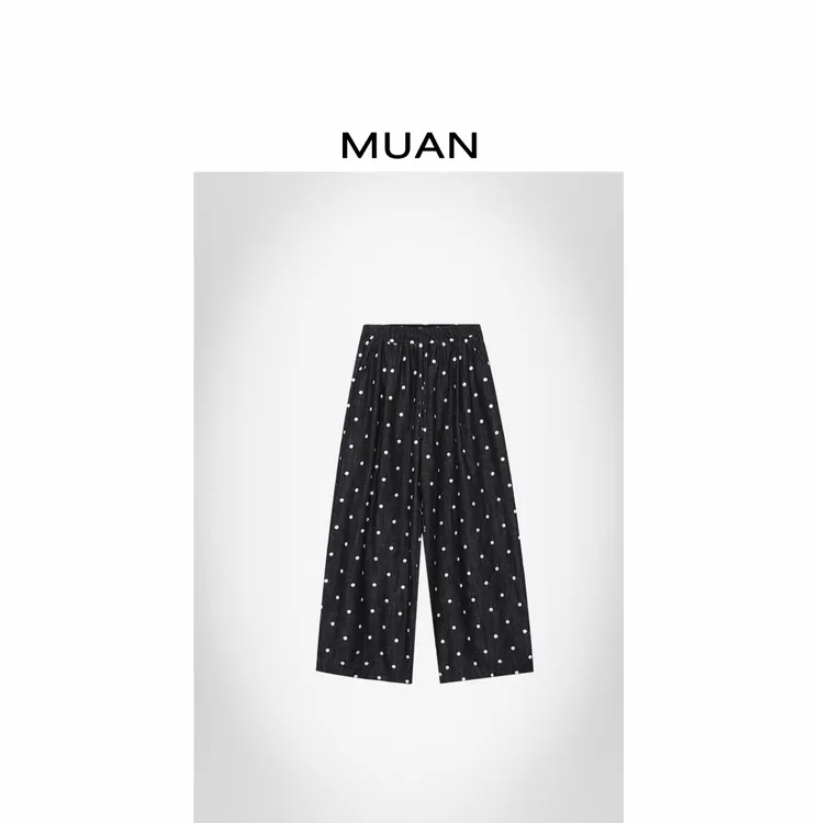 木岸MUAN:《西西里波点裤》定制简约百搭高级波点长裤女CQ-YJ-25047