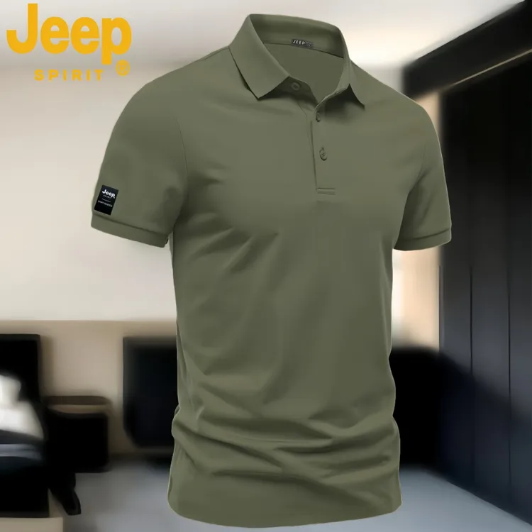 JEEPSPIRIT短袖商务休闲常规夏季Polo衫男装透气上衣翻领纯色T恤