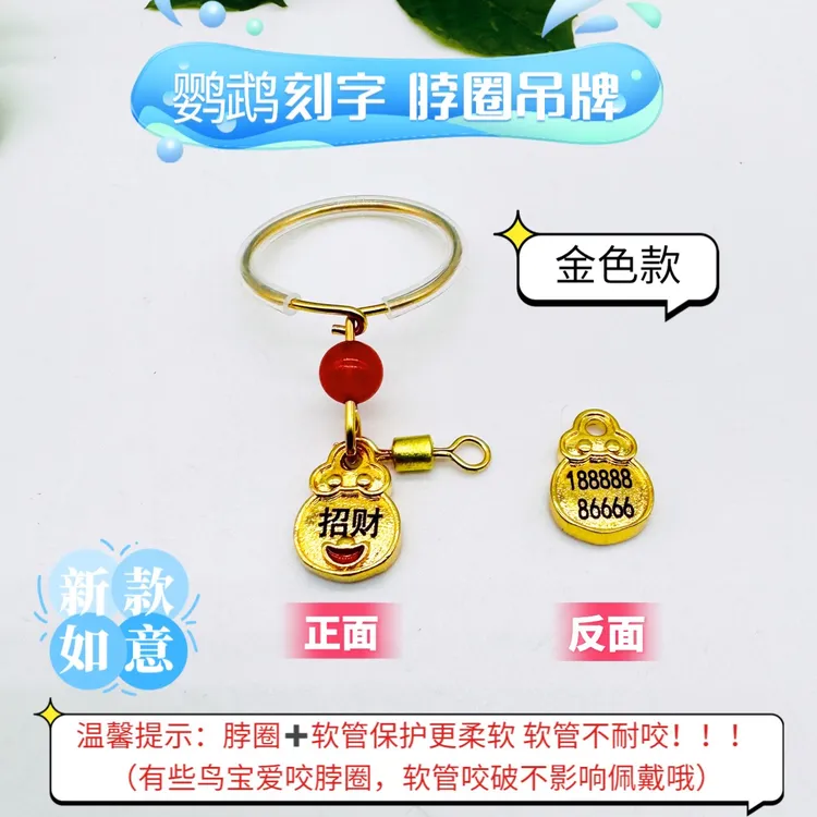 适用玄凤金太阳和尚小太阳牡丹鹦鹉的刻字脖圈吊牌户外拴鸟链子