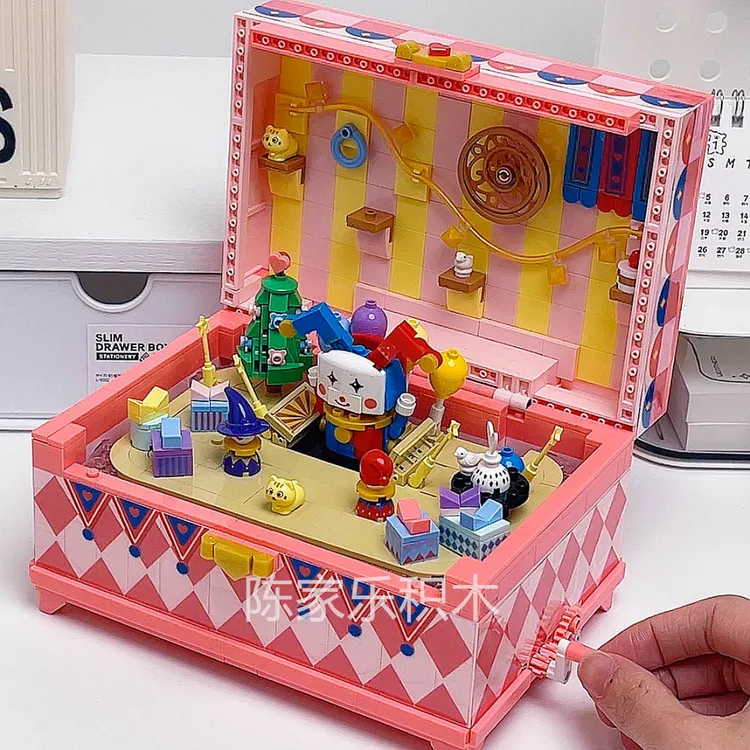 ins风街景积木微澜雅筑马戏人生拼装建筑玩具摆件送男女生日礼物