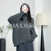 MAX.Rong.9上衣 高领慵懒麻花针针织毛衣 680C