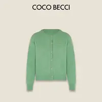 COCO BECCI【秋日调色盘】绵羊毛圆领慵懒针织开衫毛衣CFQXYC331197