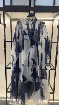 BM002时尚新款民族服饰蕾丝长袖连衣裙包邮进口气质礼服