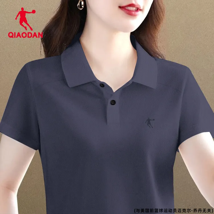 乔丹正品女装polo衫女款半袖夏季翻领中年妈妈装宽松女士洋气t恤