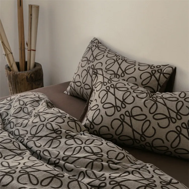 扎特的朝圣丨侘寂风复古纯棉全棉四件套色织提花床单被套床上用品