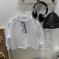 儿童春季纯棉韩版卫衣D-5053破洞打底衫潮流时尚宽松百搭