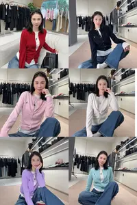 纯色秋季卡通动漫毛衫常规毛针织衫休闲风开衫上衣