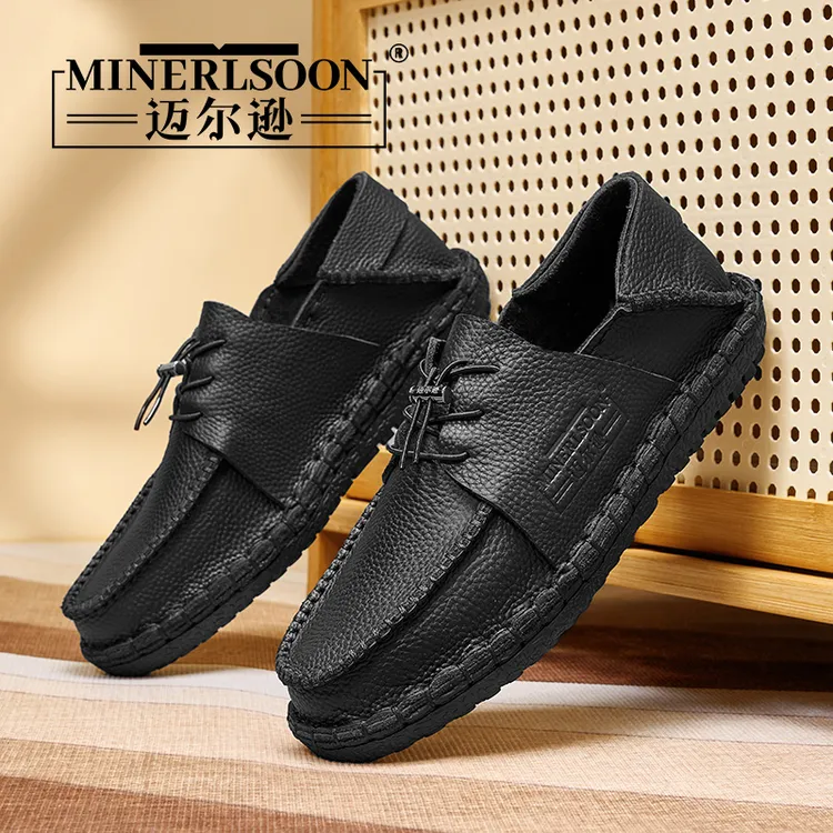 MINERLSOON/迈尔逊 英伦商务秋冬款男鞋真皮休闲皮鞋纯手工定制鞋