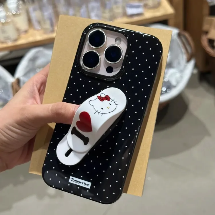 ins风凯蒂猫创可贴支架适用苹果15/16手机壳14iPhone13可爱12卡通