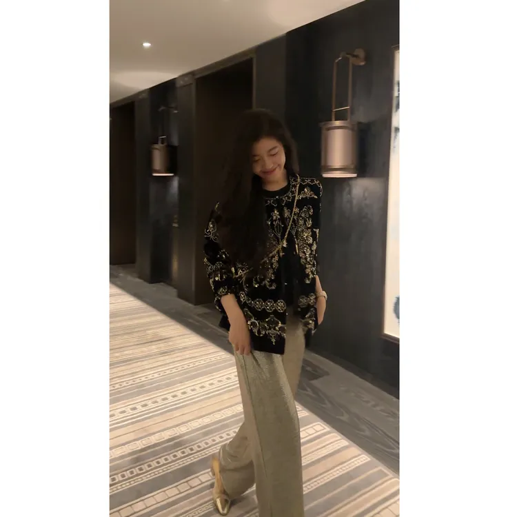 N.COU妮蔻25秋新款新中式复古精致贵气感重工刺绣亮片套装DY52713