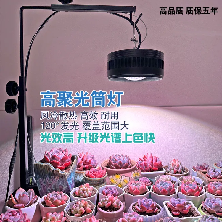 LED聚光透镜筒灯全光谱植物补光灯多肉上色防徒长室内太阳光专业