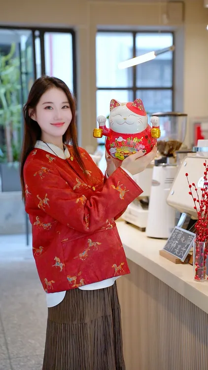 《名妍定制》时尚气质重工小马加棉加厚女外套7049