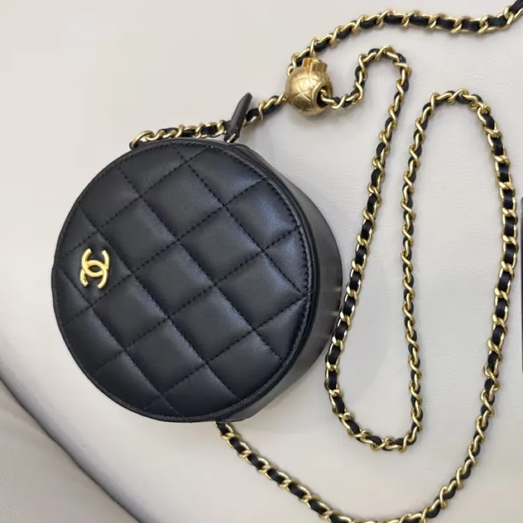 95新 Chanel/香奈儿 小圆饼包金球包斜挎包单肩包