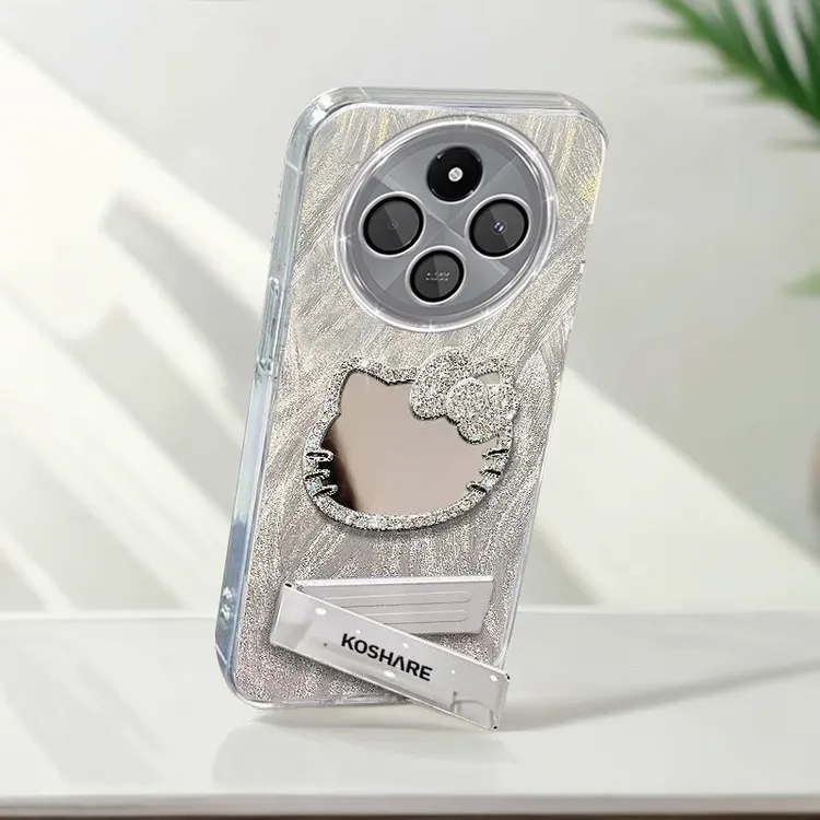 带镜头膜红米14R手机壳全包防摔Redmi14R软壳羽纱KT猫镜子小清新