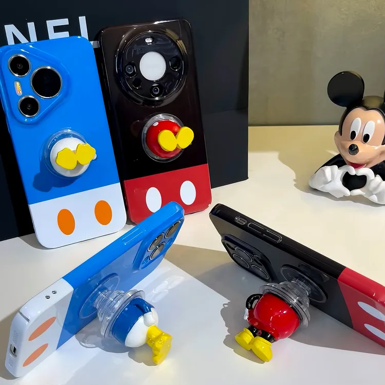 撞色米奇唐老鸭屁屁支架适用苹果16手机壳硬华为P70vivoppo小米15
