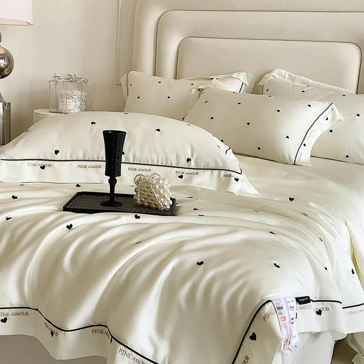 兰精天丝夏凉被浪漫爱心刺绣蚕丝被空调被薄被子家用床上用品夏被