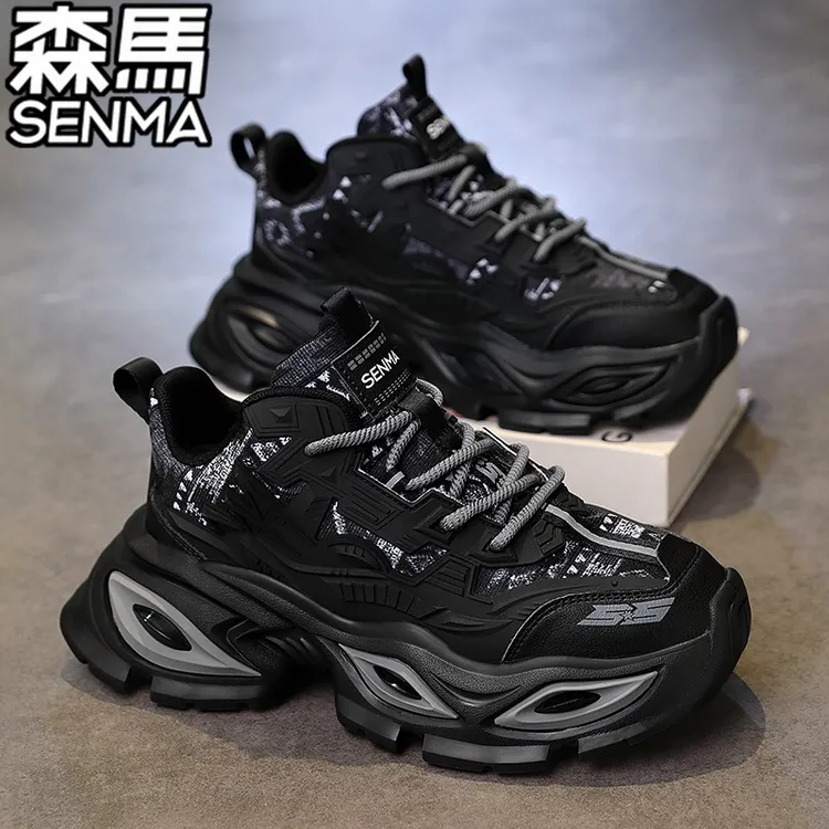 SENMA/森马男鞋2025新款冬季潮流百搭休闲运动鞋厚底增高老爹潮鞋
