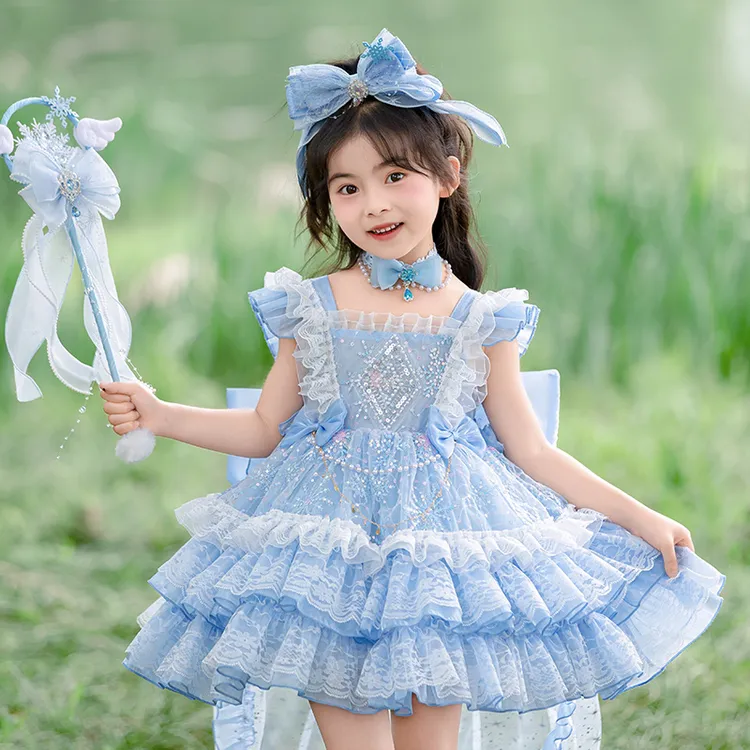 女童洛丽塔爱莎公主裙2026夏季生日礼服超仙小女孩lolita裙蓬蓬裙