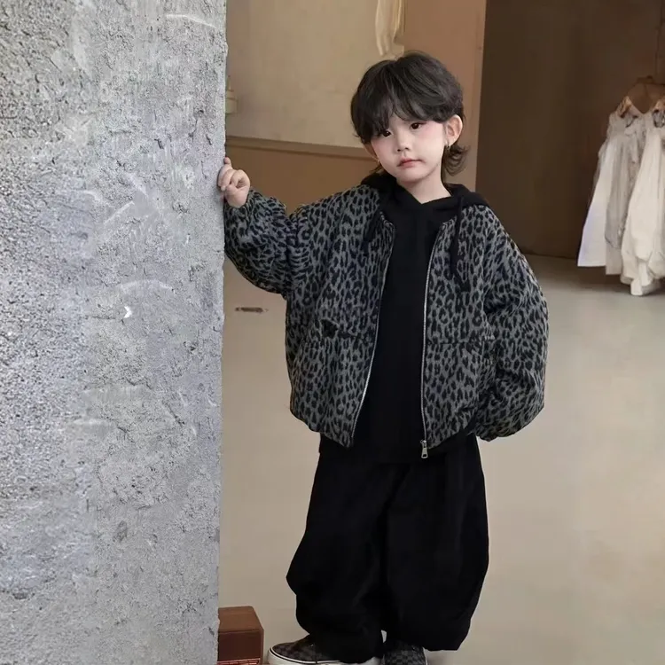 【高品质】男童秋冬加绒加棉套儿童外套卫衣宽松韩版长裤卫裤三件套