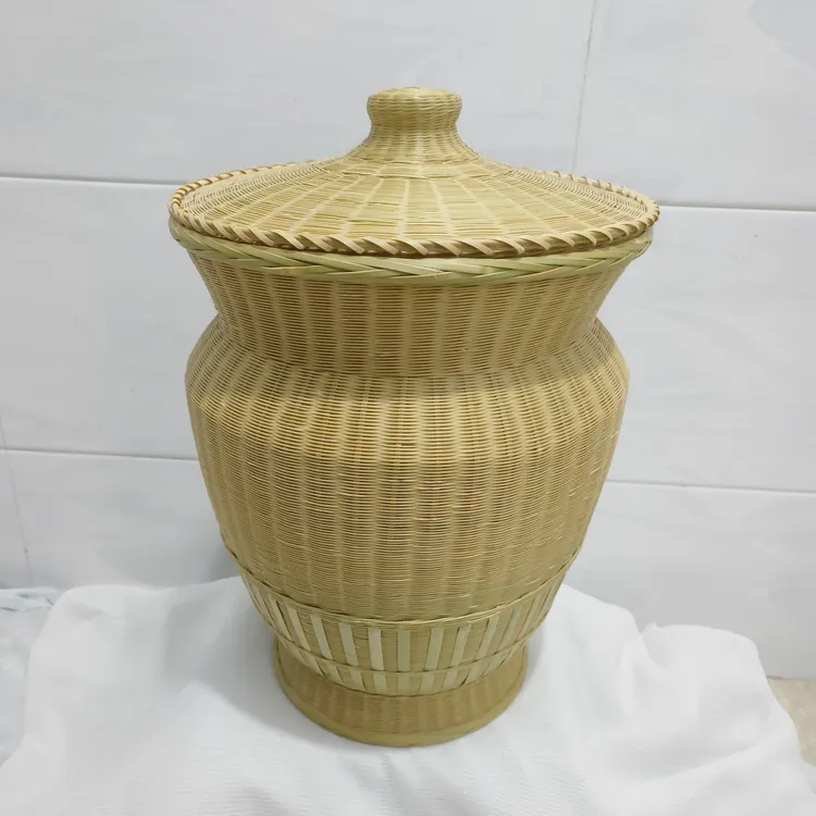竹编精编零食筐直径31厘米高39厘米