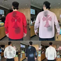 DB 男装秋季新款高克重潮牌风轻奢圆领长袖洋气刺绣字母上衣-7031