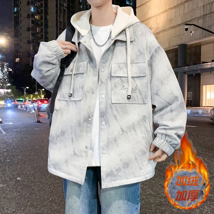 青少年春秋外套男2025新款潮流宽松连帽夹克港风初中高中学生上衣