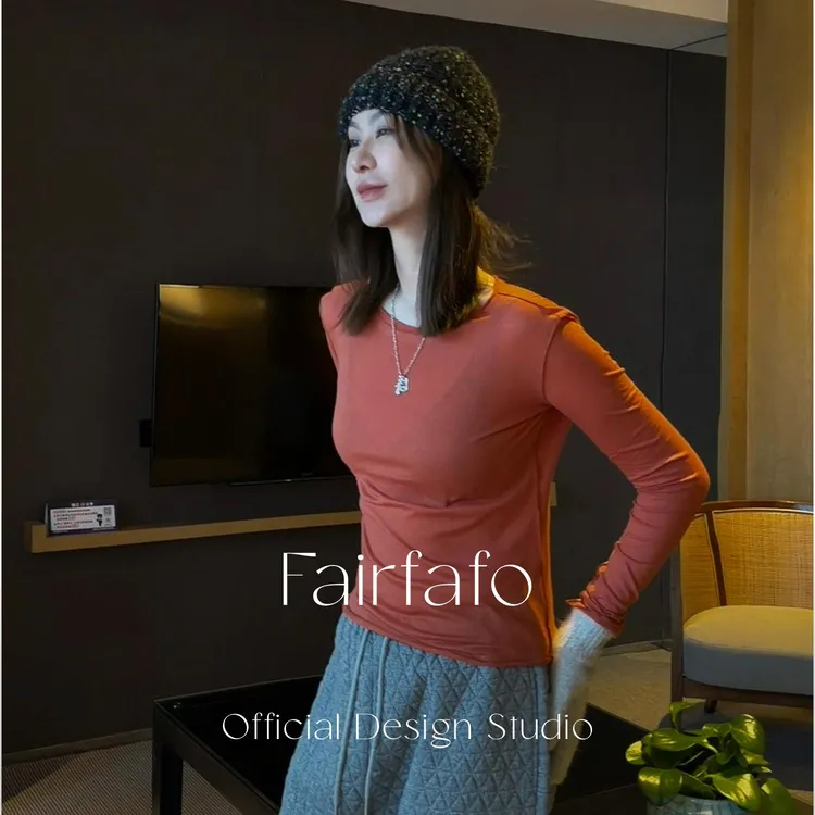 【高端圆领长袖】CXBL5B014舒适宽松极简风百搭新款显瘦休闲长袖