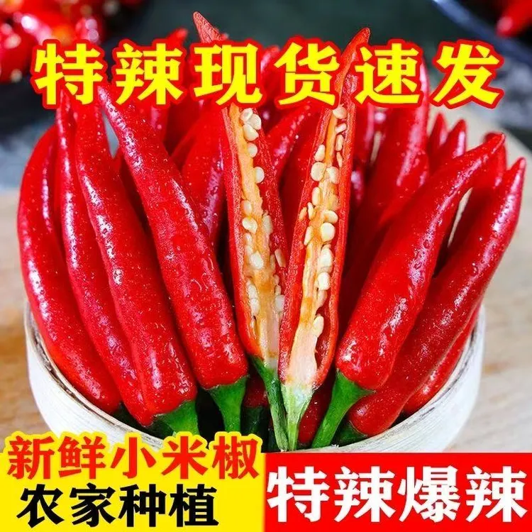 特辣小米辣椒新鲜现摘现发泡椒指天椒鲜椒魔鬼安静朝天椒红辣椒