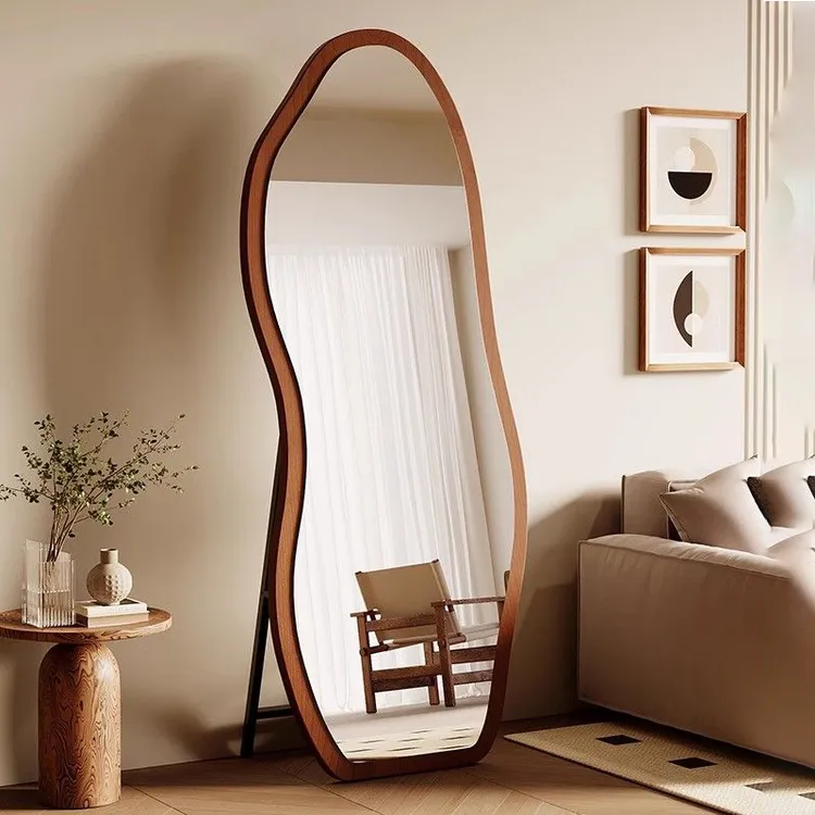 法式复古全身镜落地镜家用设计师异形穿衣镜中古风网红试衣大镜子