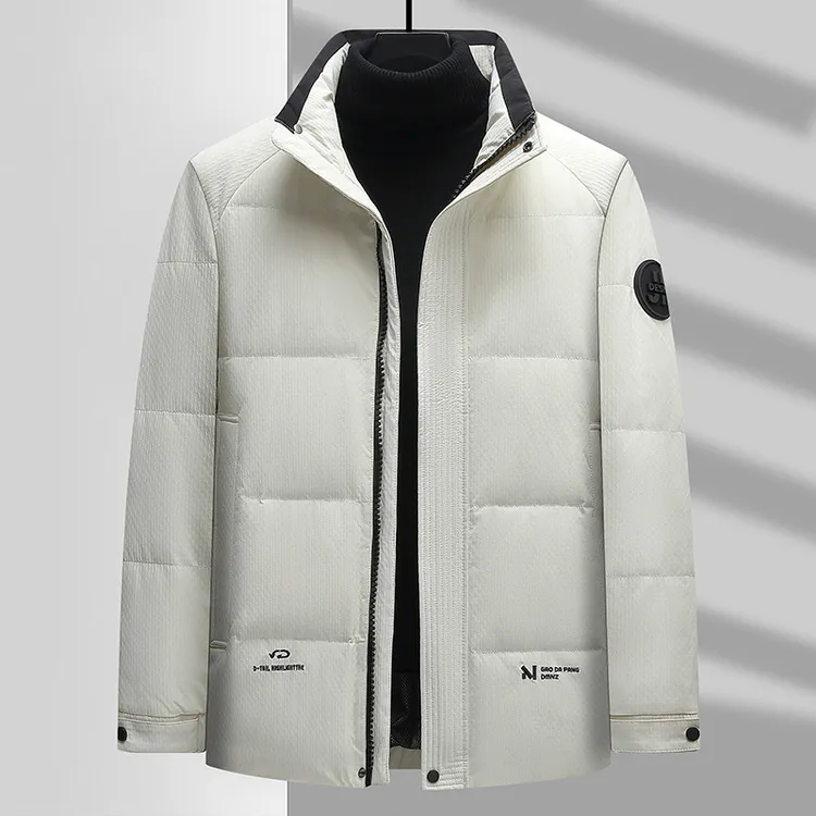 【大码男装】冬季保暖潮胖加肥加大时尚休闲厚款立领羽绒服外套