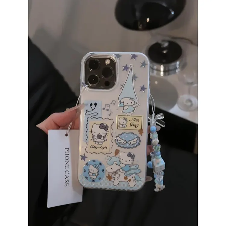 天使kitty适用苹果16pro创意iPhone15果冻手机壳二合一可爱14plus