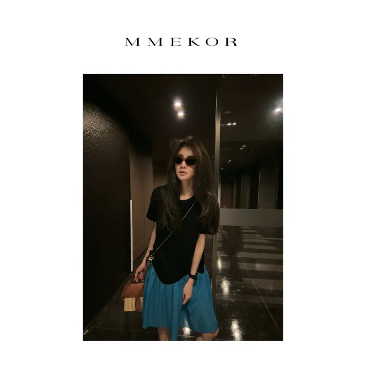 MMEKOR “蓝海传说”连衣裙 2025新款智性通勤休闲百搭裙子 67391