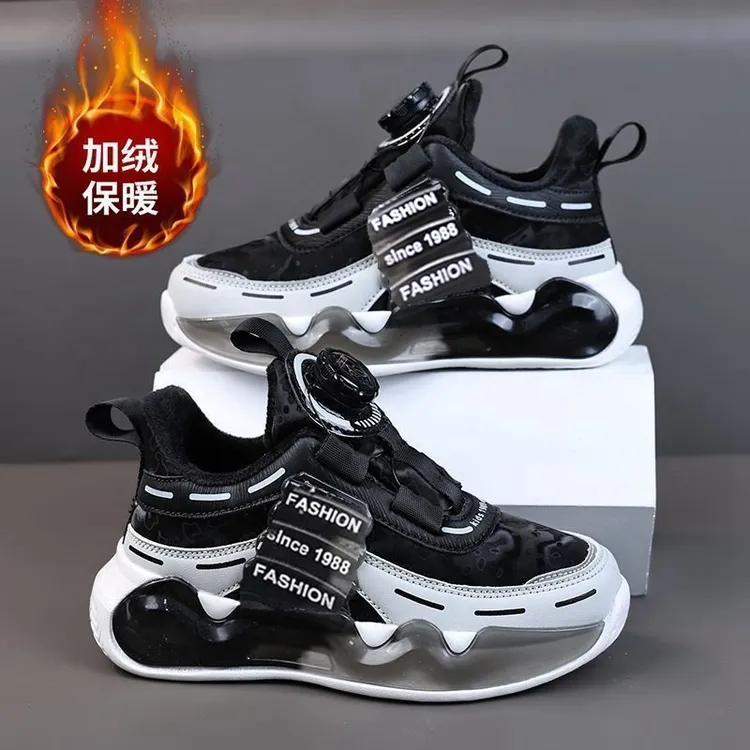 品牌男童鞋子运动鞋冬季款二棉加绒保暖防水耐磨中童学生休闲棉鞋