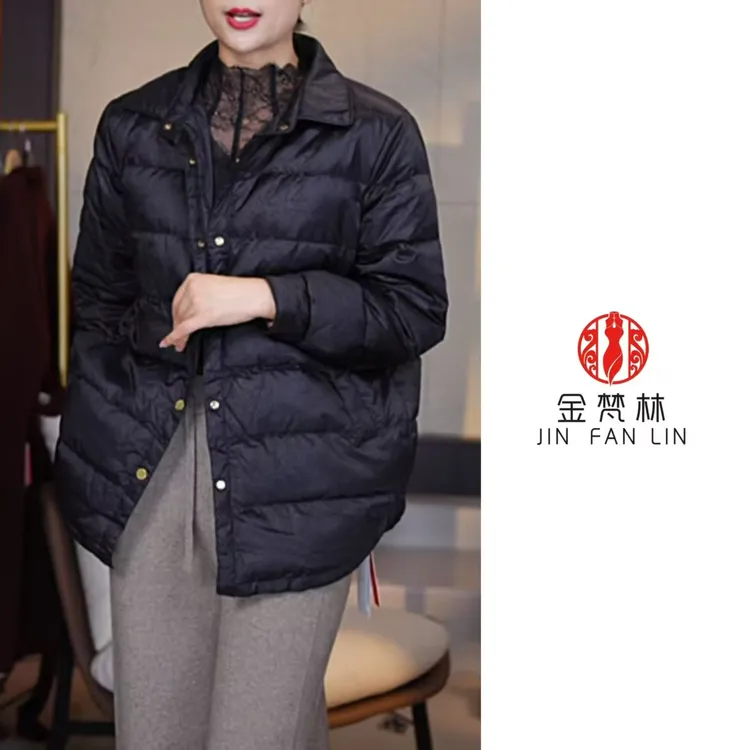 【衬衫领羽绒服】新中式国风翻领羽绒服白鸭绒国潮轻奢轻薄外套