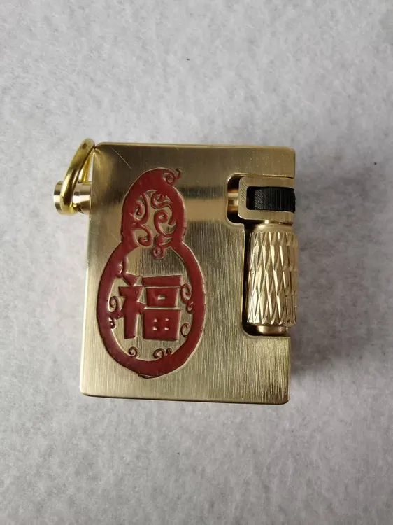 小方块纯黄铜煤油打火机小巧战壕机深雕朱砂伴手礼男友礼带带挂件