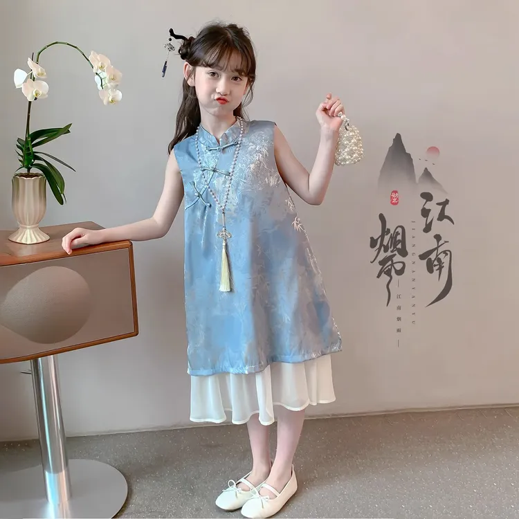 女童夏连衣裙2025新款童装小女孩新中式新国风旗袍裙子儿童公主裙