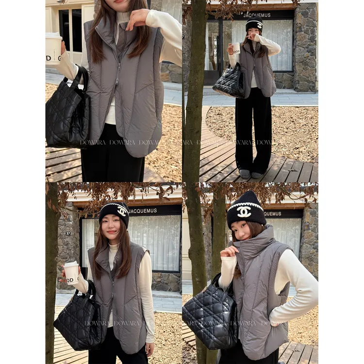 现货大婉酱微胖定制【显瘦马甲】新国标90白鸭绒立领设计马甲 9906D