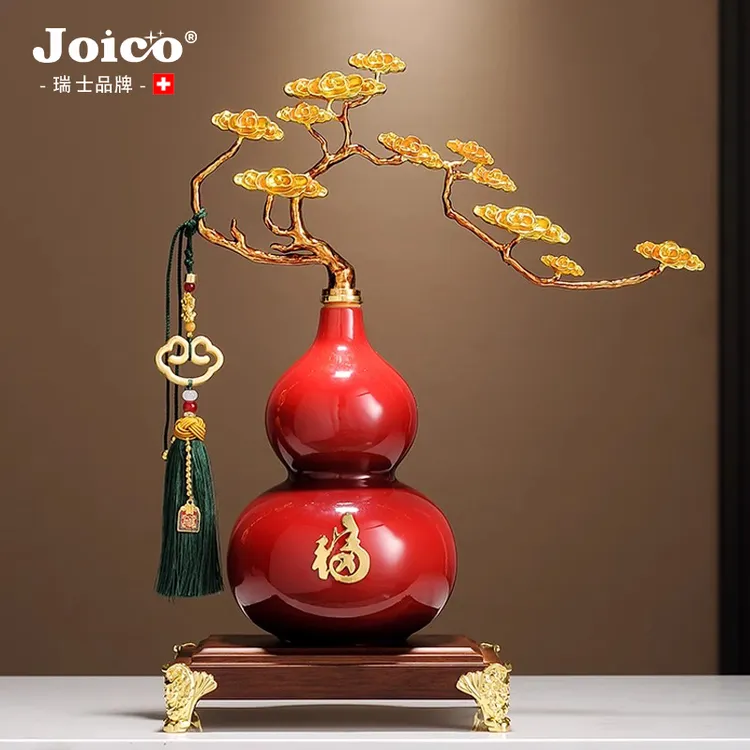 joico瑞士摆件高档新中式祥云五福葫芦乔家居玄关酒柜装饰品