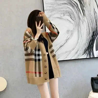 哥弟阿玛施正品秋冬季轻奢针织衫女款爆款2025新款慵懒风宽松外套