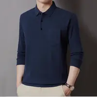 男士秋冬商务休闲百搭气质简约翻领长袖打底Polo衫/1908