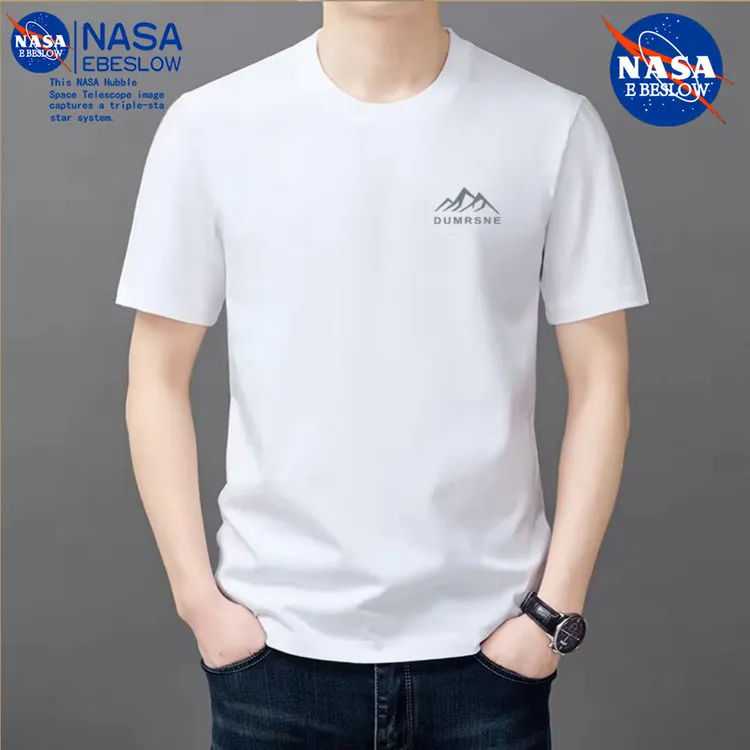 NASA短袖t恤男士宽松背心半袖圆领潮流上衣简约痞帅百搭体恤