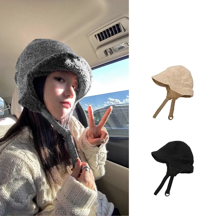 日系毛毛加厚飞行帽冬季保暖护耳帽女男防风抗寒骑车专用女士帽子