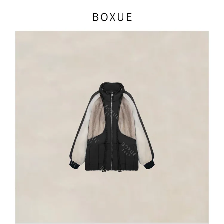 BOXUE“月光鸣奏”2025冬季貂毛一体90鹅绒服 外套#250724YR3086