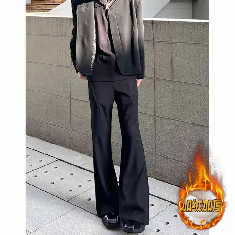 2025秋冬加绒cleanfit微喇弯刀517版型西裤男显瘦显高修身直筒裤
